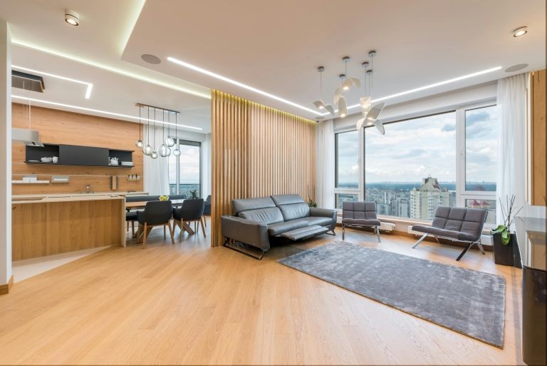 Interior Condo Watch checkpoints: detailed service that protect your property investment. Modern high-rise condo interior inspected by Daytona Home Watch for comfort, condition, and safety.
