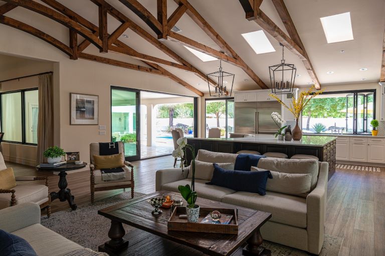 Bright, senior-friendly home interior showing a safe and well-maintained living environment